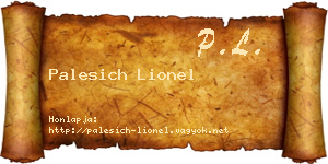 Palesich Lionel névjegykártya